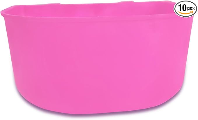 Cage Cups for Chickens 10 Pcs Hanging 25oz Feeder Waterer,Pink Food Bowl Coop Dish Water Dispenser Drinker Grit Container for Rabbits Birds Pigeon Duck and Small Animals