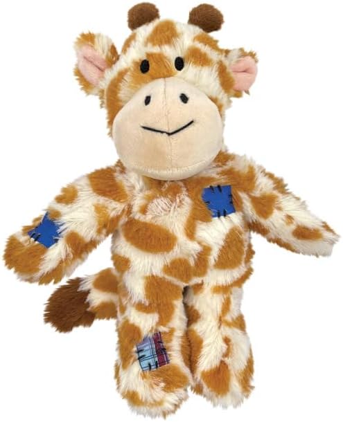 KONG Wild Knots Dog Toys – 2 Pack – Durable Plush Dog Toy with Internal Knotted Rope & Squeaker (Giraffe, Small/Medium)