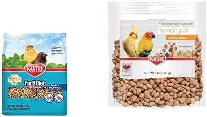 Kaytee Forti-Diet Pro Health Pet Canary & Finch Food, 2 lb Pet Bird Bonding Bits, 3 oz Bundle
