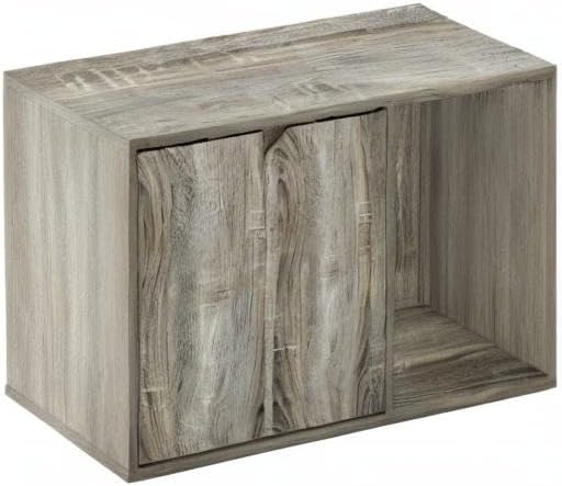 Furinno Peli Small Litter Box Enclosure, French Oak Grey