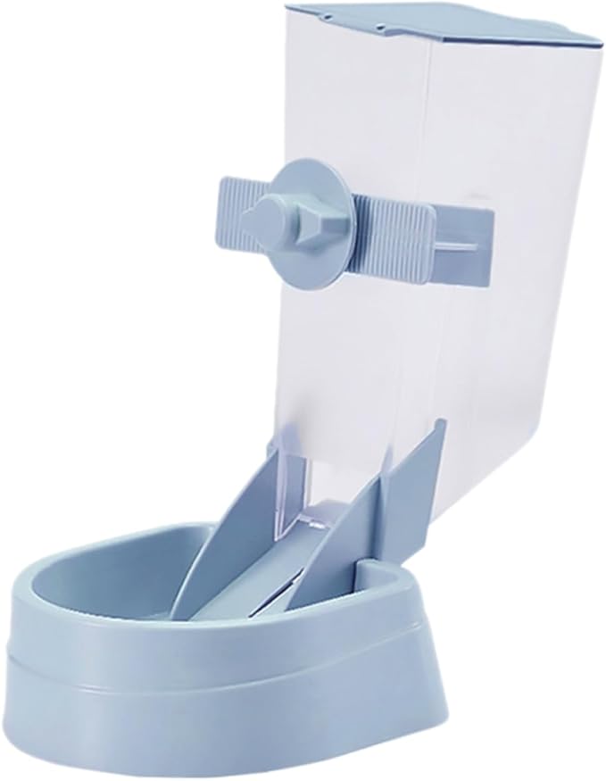 Tofficu Hanging Automatic Bird Feeder and Small Pet Feeder, Blue Sturdy Plastic Multi-Function Food and Water Dispenser for Outdoor Bird Cages, Guinea Pigs, Hamsters, and Small Animals