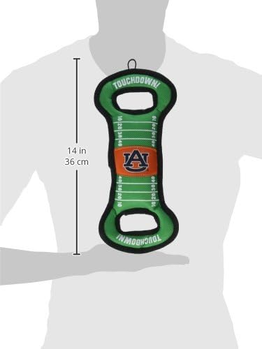 NCAA Football Field Dog Toy with Squeaker. - Auburn Tigers - for Tug, Toss, and Fetch. - Tough& Durable PET Toy