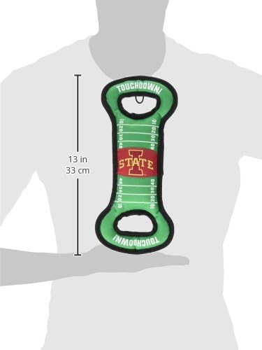 NCAA Football Field Dog Toy with Squeaker. - Iowa State Cyclones - for Tug, Toss, and Fetch. - Tough& Durable PET Toy