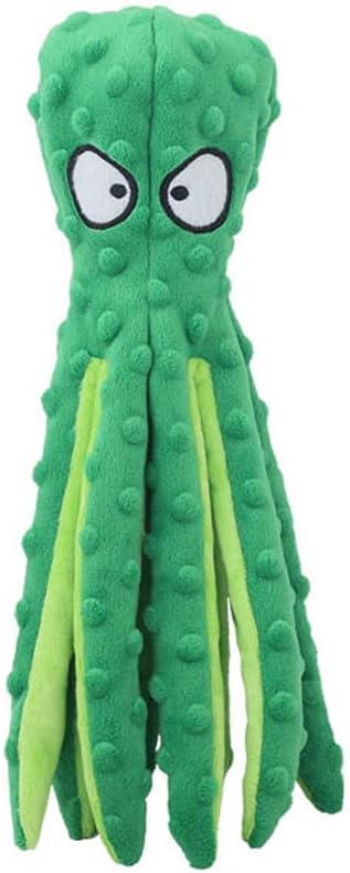 Laytek Squeaky Octopus Dog Toys for Large Dogs, No Stuffing Crinkle Paper Plush Dog Toys for Puppy Teething, Durable Interactive Dog Toys for Small Medium Dogs (Green)