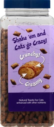 Blue Buffalo Bursts Crunchy & Creamy Cat Treats, Great for Training, Delish Liver & Beef, 12-oz. Tub (Pack of 4)