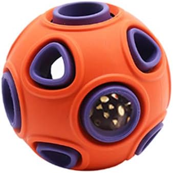 WishLotus Dog Ball Toy, Dog Interactive Toy with Ring Bell Squeak Toys Dogs Rubber Bouncy Balls Pet Exercise Game Puzzle Balls to Increase IQ Search & Catch Bite Resistant Chewing Toy
