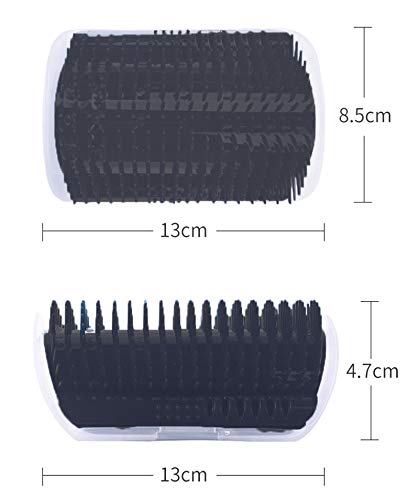 Hub's Gadget 2 Pack Cat Self Groomer, Wall Corner Massage Comb Grooming Brush, Black