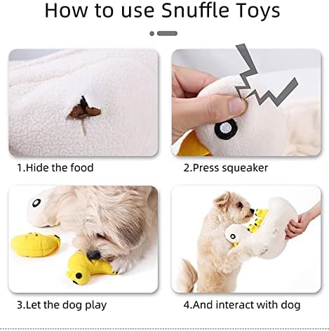 Pet Snuffle Mat for Dogs Cats Boredom, Dog Educational Sound Toys, Interactive Feed Game Toys, Encourages Natural Foraging Skills for Cats Dogs, Stress Relief, be Smarter (Duck & Little Duck)