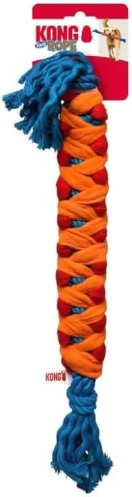 KONG Rope Rally Tug and Play Dog Toy - Woven Fleece Durable Toy for Shaking, Fetching, Tugging (Stick)