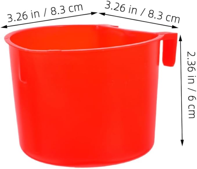 Kisangel 8pcs Hanging Rabbit Food Bowl and Water Cup Set Durable PET Feeding Bowls for Small Animals for Bird Cages and Chicken Easy to Install 8.3x8.3x6cm