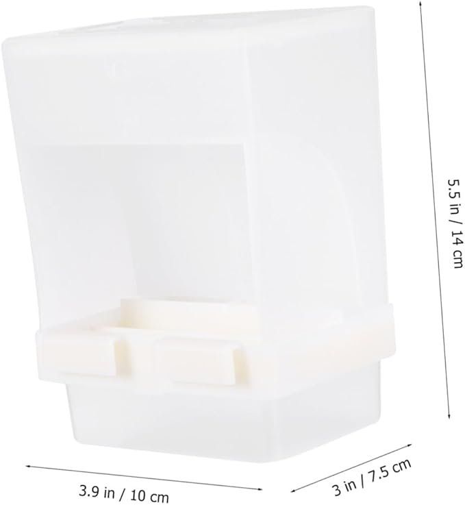 TEHAUX Parrot Automatic Feeding Bowl with Splash Guard Beige Drinking Feeding Dish Bird Cage Feeder for Pet Parrots