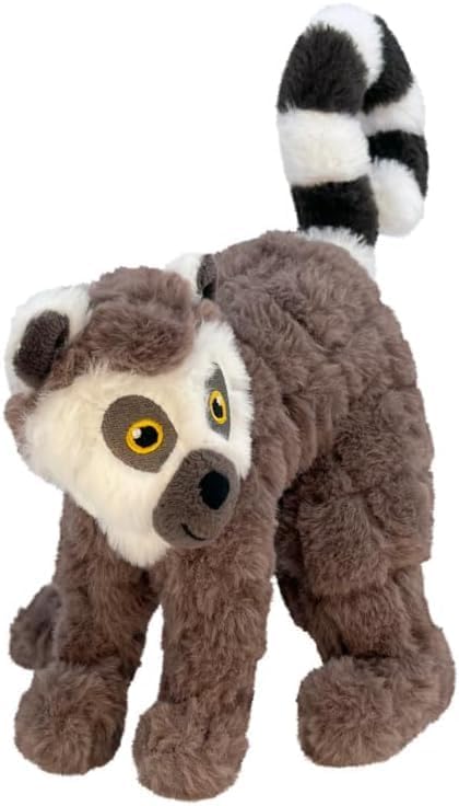 KONG Scampers Wildlife Plush Dog Toys – Variety 3-Pack Bundle (Red Panda, Lion, Lemur) – Soft & Durable with Low-Tone Squeaker – Great for Medium & Large Dogs
