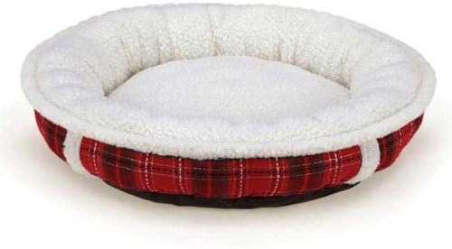 Slumber Pet Yuletide Tartan Pet Bed, Large, Red