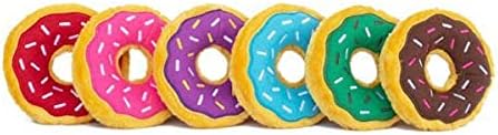 ZippyPaws - Mini Donutz Squeaky Plush Dog Toys - Gift Box, 6 Pack