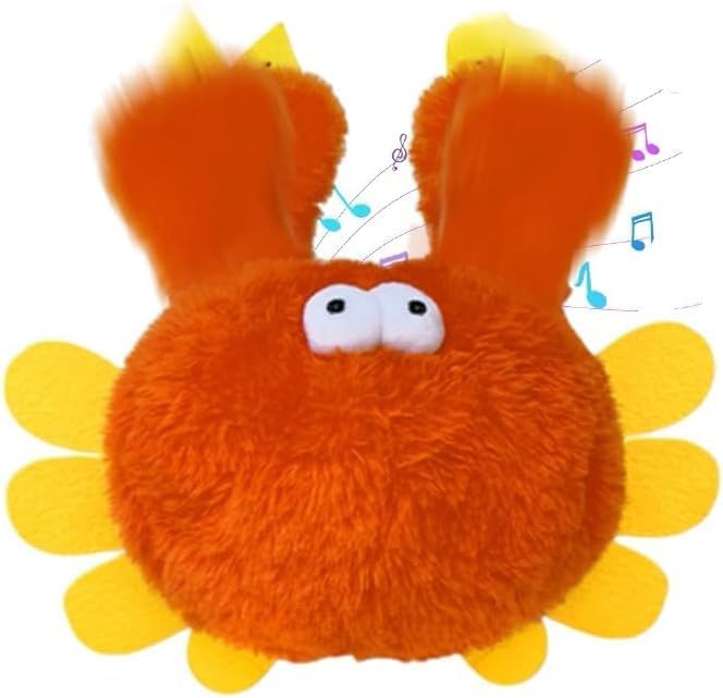 2026 New Chase Cat Toy, Rechargeable Interactive Chirping Bird Cat Toy, Chirping Bird Cat Toy Flapping Wings, Flying Interactive Simulation Electric Cat Toy (Orange)