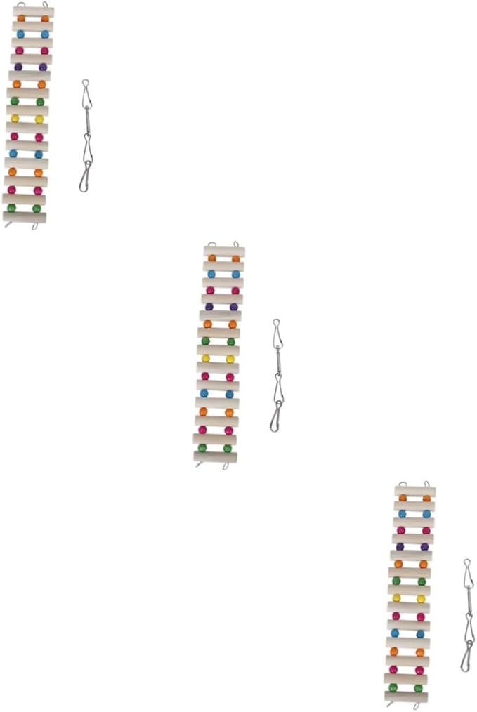 BESPORTBLE 3pcs Wooden Bird Ladder Toy Bridge for Cockatiels Animal Cage Accessory