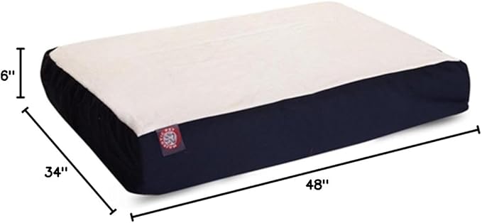 Majestic Pet 48x34x3 Inch Blue Orthopedic Memory Foam Rectangle Dog Bed – Large Size Crate Dog Bed for Dogs with Joint Pain, Arthritis – Durable Pet Mattress with Egg Crate Foam, Washable Cover