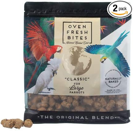 Caitec Corp Oven Fresh Bites- Natural Baked Nutritional Avian Diet- for Large Birds, 42 oz (2 pk)