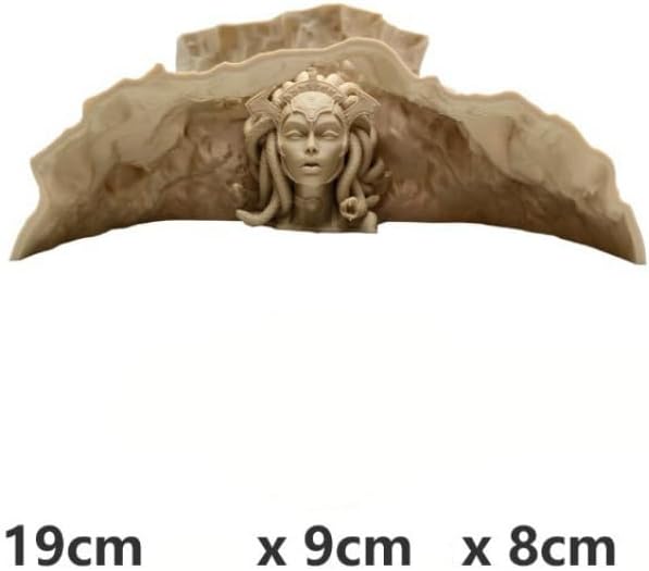 Resin Medusa Head Aquarium Ornament – Aquarium-Safe Fish Tank Decor, Hideaway Cave for Aquatic Pets to Breed, Play and Rest, Unique Gorgon Decorative Stone for Betta and Small Fish (Large)