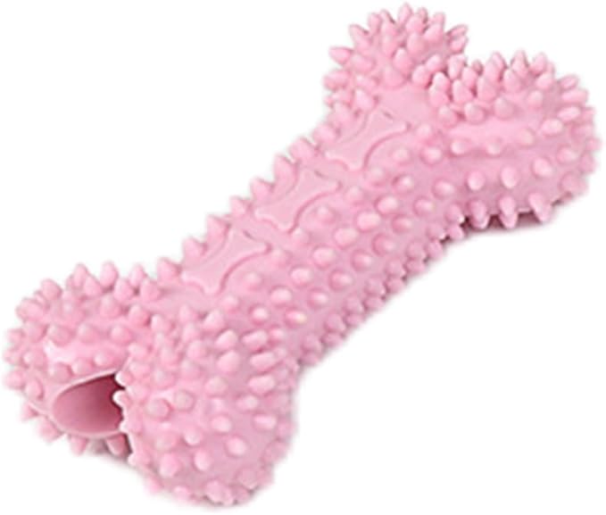 Pet Toys with Bone Shapes, Grinding Teeth Sticks, Cat and Dog Supplies, Stress Relieving Toys (Blue*1+Pink*1+Yellow*1)