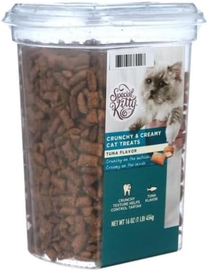 Crunchy & Creamy Tuna Flavor Cat Treats ~ 16 Oz ~ Formulated to Meet The Nutritional Standards for All Life Stages, Helps Clean Teeth and Prevent Tartar Buildup ~ (2 Pack)