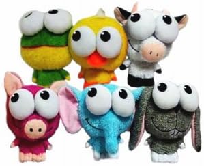 Multipet International 36306 5.5" Big Eyez Squeaky-Eyed Animals Dog Toy Assorted Styles