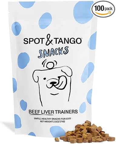 Spot & Tango Beef Liver Dog Training Treats - 100% Beef Liver, Freeze-Dried Dog Snack - Grain & Gluten-Free - for Small, Medium, and Large Dogs - for Puppies Through Seniors