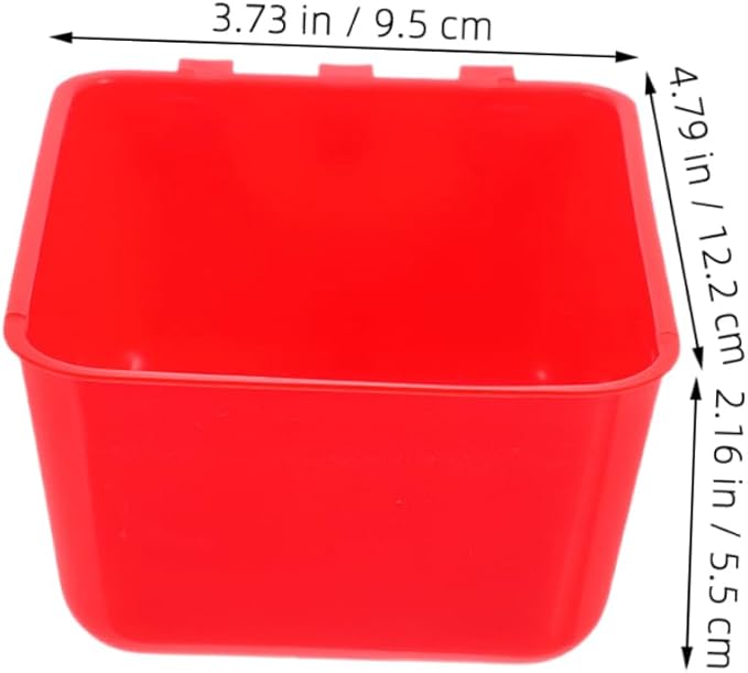 6pcs Hanging Rabbit Food Bowl Bird Water Feeder for Chicken Coop 12.5x9.5x6CM Sturdy PET Feeding Cups Suitable for Small Animals and Poultry