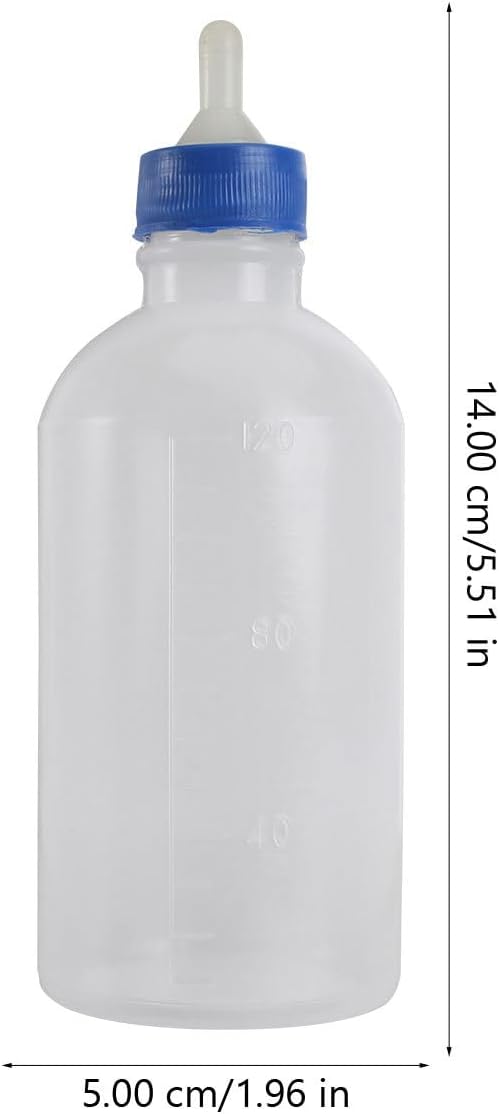 POPETPOP Pet Feeding Bottle,5pcs Dog Cat Nursing Bottle Animal Nurser Bottle Lamb Feeding Bottle Goat Bottles Feeding Milk Bottle Feeding Supplies for Piglet Goat Calf 120ml