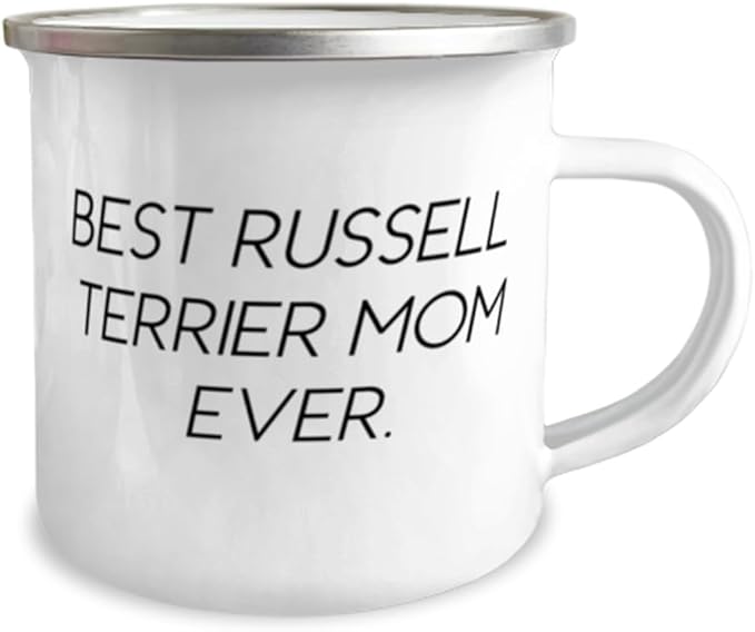 Nice Russell Terrier Dog Gifts, Best Russell Terrier Mom Ever, Birthday 12oz Camper Mug For Russell Terrier Dog from Friends, Pet toys, Cat toys, Dog toys, Pet food, Cat food, Dog food