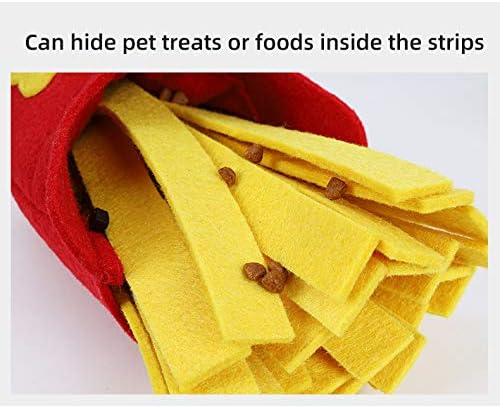 Pet Snuffle Mat for Dogs Cats Boredom, Dog Educational Sound Toys, Interactive Feed Game Toys, Encourages Natural Foraging Skills for Cats Dogs, Stress Relief, be Smarter (French Fries)