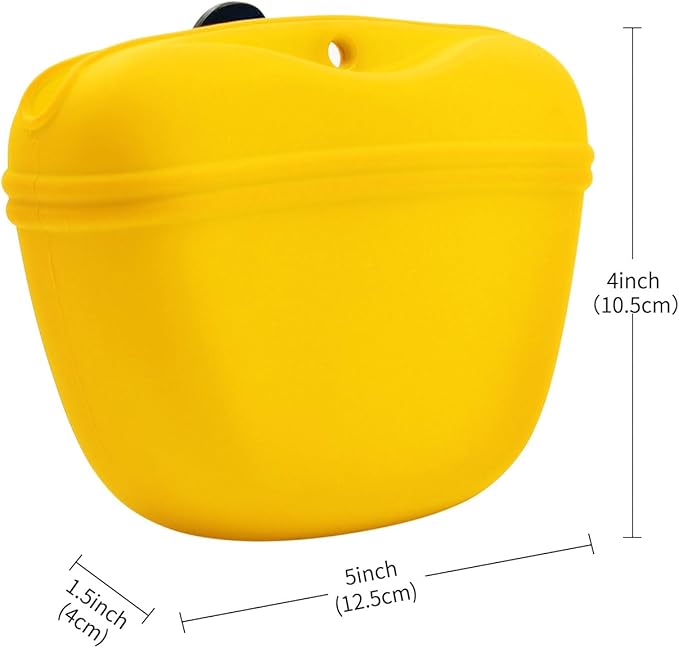 AUDWUD Silicone Dog Treat Pouch,with Dog Training Clicker,Clip on Portable Training Container,Convenient Magnetic Buckle Closing and Upgraded Waist Clip for Enhanced Stability