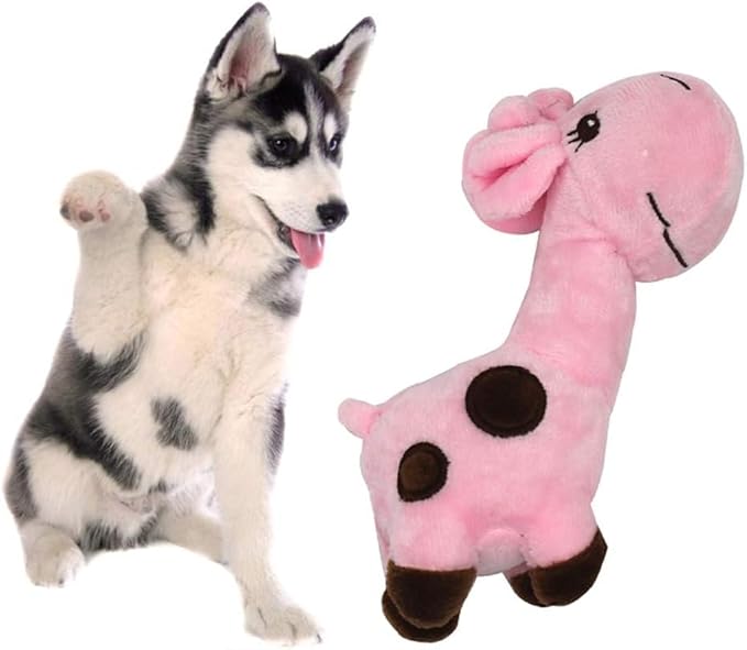 Pink Pet Dog Cats Puppy Cute Deer Shape Doll Interactive Squeaky Chew Bite