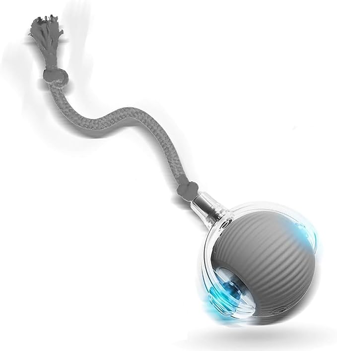 Interactive Rolling Dog Ball, 360° Smart Automatic Toy Electric,2026 New Self Rolling Dog Ball Interactive Cat Toys Automatic Cat Toy Self Moving Dog Toys. (Gray)