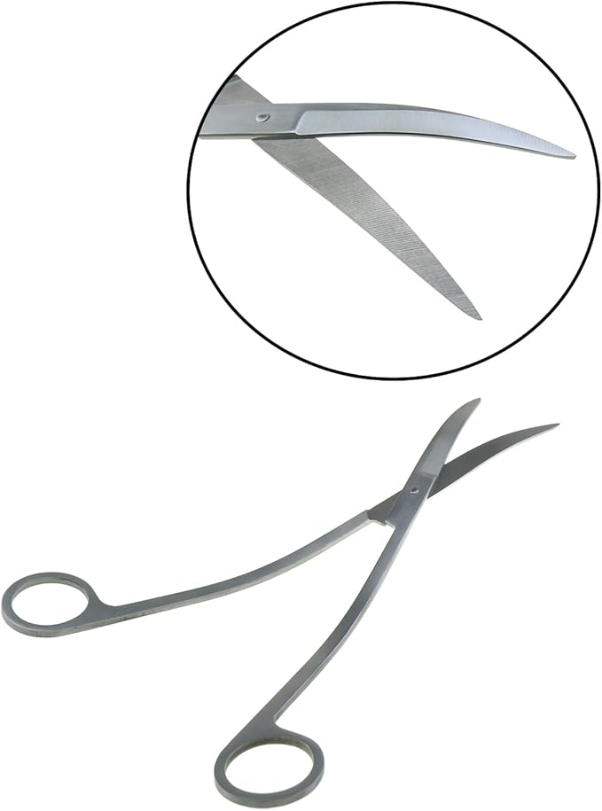 DGZZI 25cm Wave Scissors Stainless Steel Aquatic Weed Pruning Tool Fish Tank Aquarium Cleaning Flat Sand Shovel Algae Scraper Pet Supplies