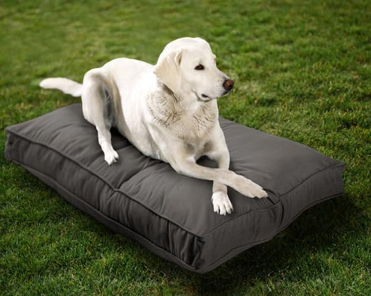 Sunbrella Double-Sided Dog Bed for Indoor/Outdoor Use, Easy Clean & Machine Washable Cover, Chew-Proof, Multipurpose Pet Mat for Dogs & Cats, Large (40”x30”x 4”), Polyester, Charcoal Grey