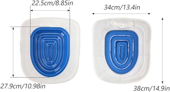 Cat Toilet Training Kit – Litter Box Alternative with Tray, Reusable Potty Seat Adapter for Cats & Kittens, Hygienic Flushable Urinal, Includes Step by Step Trainer Seat(Blue)