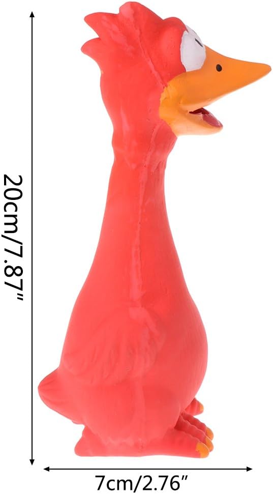 Dog Screaming Chicken Toys, Latex Pets Cats Squeaky Sound Decompression Toy (Red)