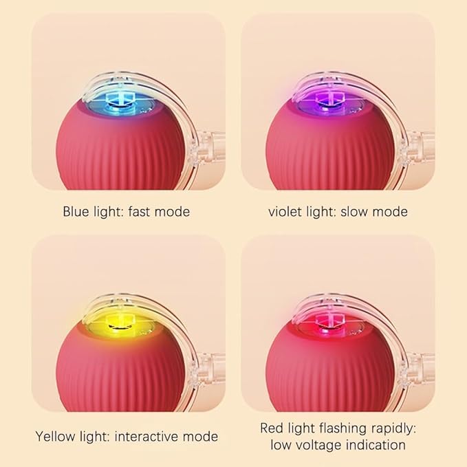 Interactive Cat Toy,Electric DogBall Toy,Cat Toys for Indoor Cats,Chewie Viral Dog Ball,Adjustable Sports RollingToy,Electric Rolling Ball Christmas Birthday Gift for Pets.(Red)
