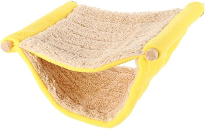 Unomor Small Animal Hammock Dual Layer Hanging Sleeping Nest Soft Plush Bed for Hamsters Parakeets and Birds Cage Accessory