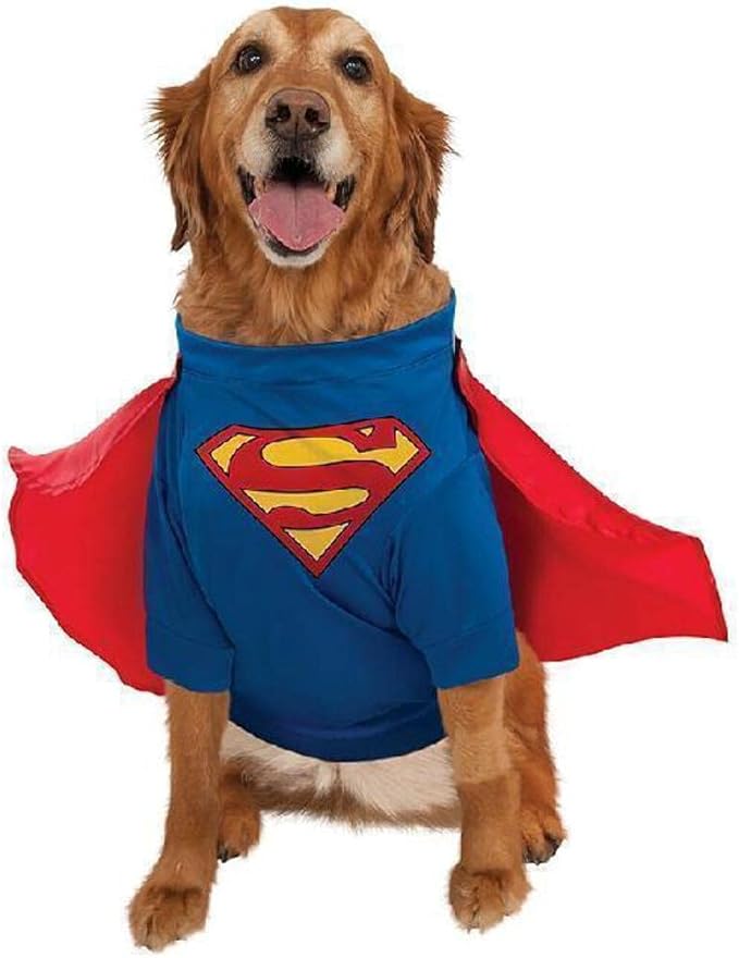 DC Comics Superheroes: Superman Pet Costume for For Dogs or Cats by Rubies, Large