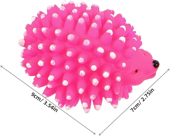 POPETPOP 2 Pcs Hedgehog Dog Squeaky Molar Toys Latex Chew Toys for Pet Teeth Cleaning and Play Durable Cartoon Pet Teething Toys 3.54X2.75X2.36In