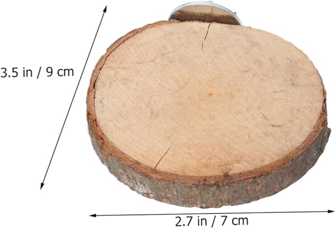 BESTonZON Round Wooden Pet Parrot Stand Platform Natural Wood Branch Perches for Bird Cage for Hamsters Gerbils Animals Easy to Install Jumping Board