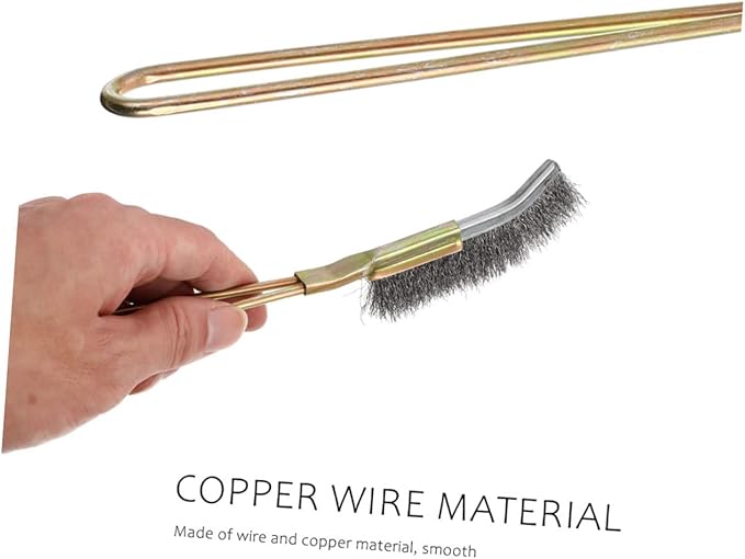 POPETPOP 2pcs Bird Cage Cleaning Brush Wire and Copper Handle for Parrot Finch and Canaries for Daily Use Long Reach for Cage