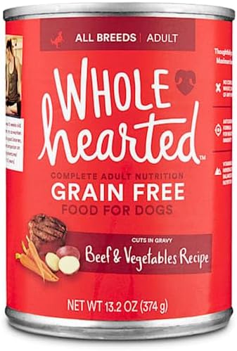 WholeHearted by Petco Grain Free Adult Beef and Vegetable Recipe Wet Dog Food, 13.2 oz., Case of 12