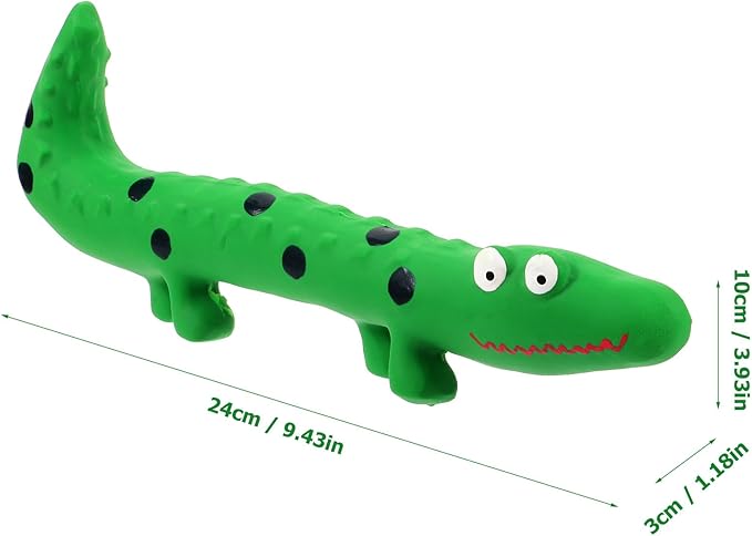 Angoily Squeaky Dog Cat Toy Puppy Toys Interactive Tough Play Fetch, No Stuffing, Small, Medium, Large Pet Breed, Reduce Separation Anxiety, 9.5 Inch (Latex Lizard)