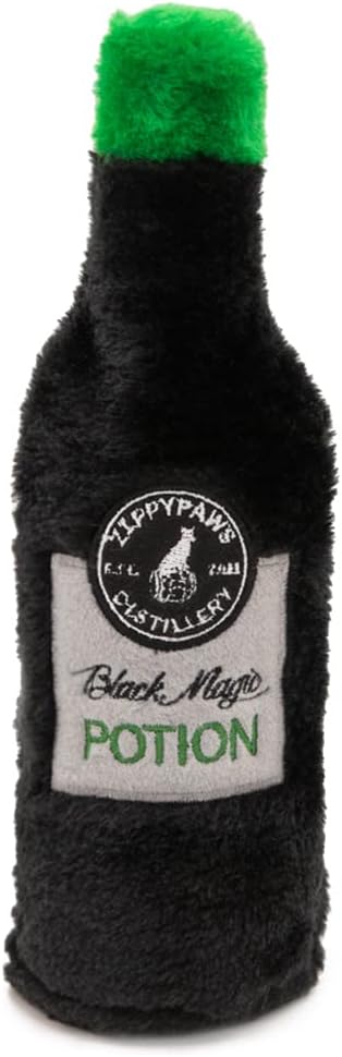 ZippyPaws - Happy Hour Crusherz Water Bottle Halloween Dog Toys - No Stuffing, Crunchy - Black Magic Potion