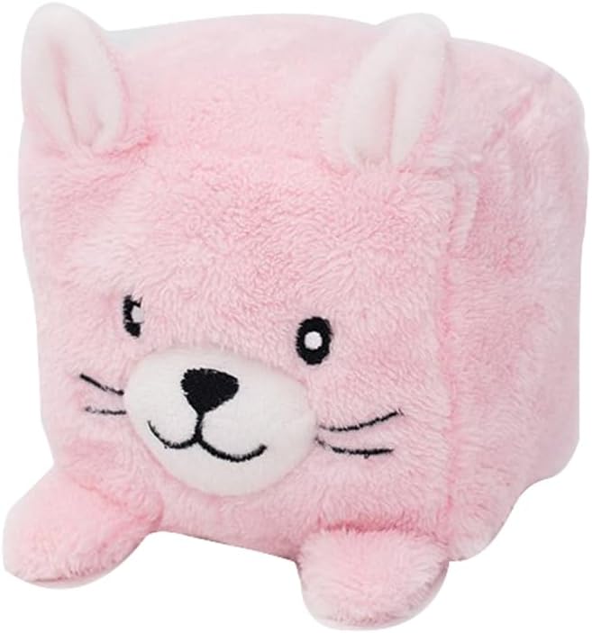 ZippyPaws - Squeakie Blocks, Stuffing Squeaky Plush Dog Toy, Square Shape for Endless Fun - Bunny