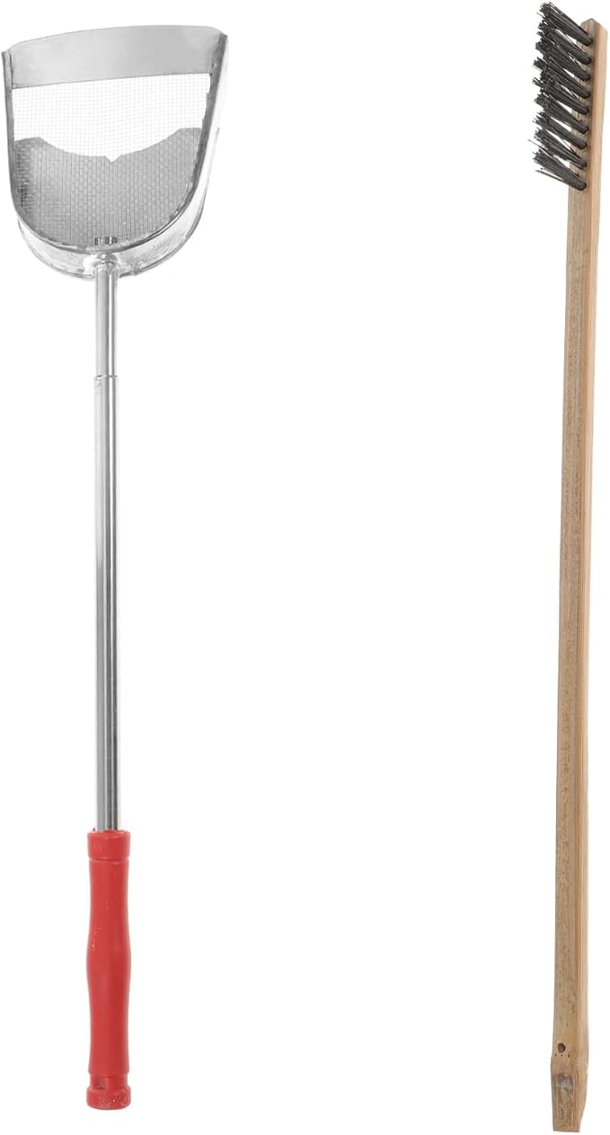 POPETPOP 2pcs Bird Cage Cleaning Tools Set Includes Brush and Shovel for Parrot and Bird Cages Handle Design for Easy Cleaning for Daily Maintenance