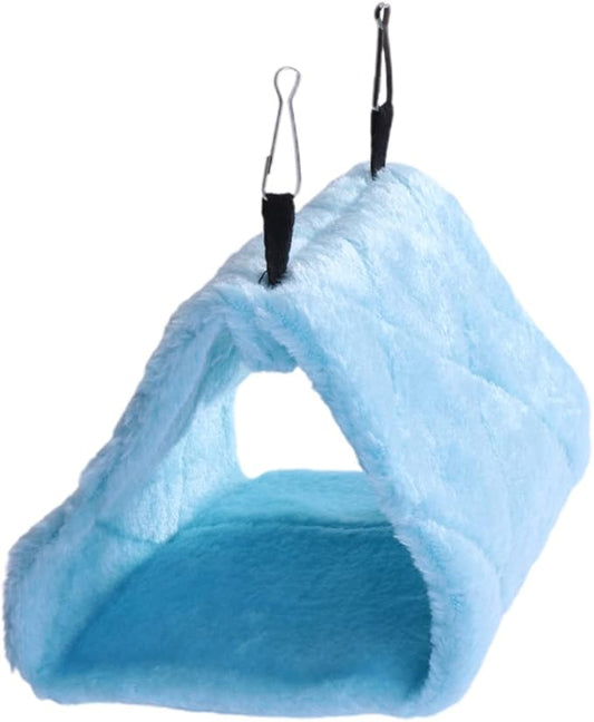 WOONEKY Adorable Parrot Hammock Bed Plush Pet Hanging Hut for Birds Sleeping Nest for Bird Cages Encourages Exercise and Balance